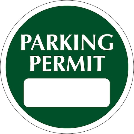 Lustre-Cal Static Cling Parking Permit Green 2in x 2in Circle 1 Blank No Pad, 50PK 253753SCL1GDi0000